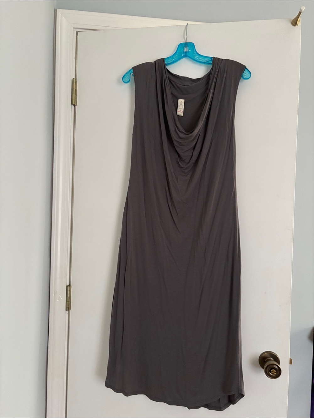 Chalet Sleeveless Cowl Neck Midi Dress in Charcoal
